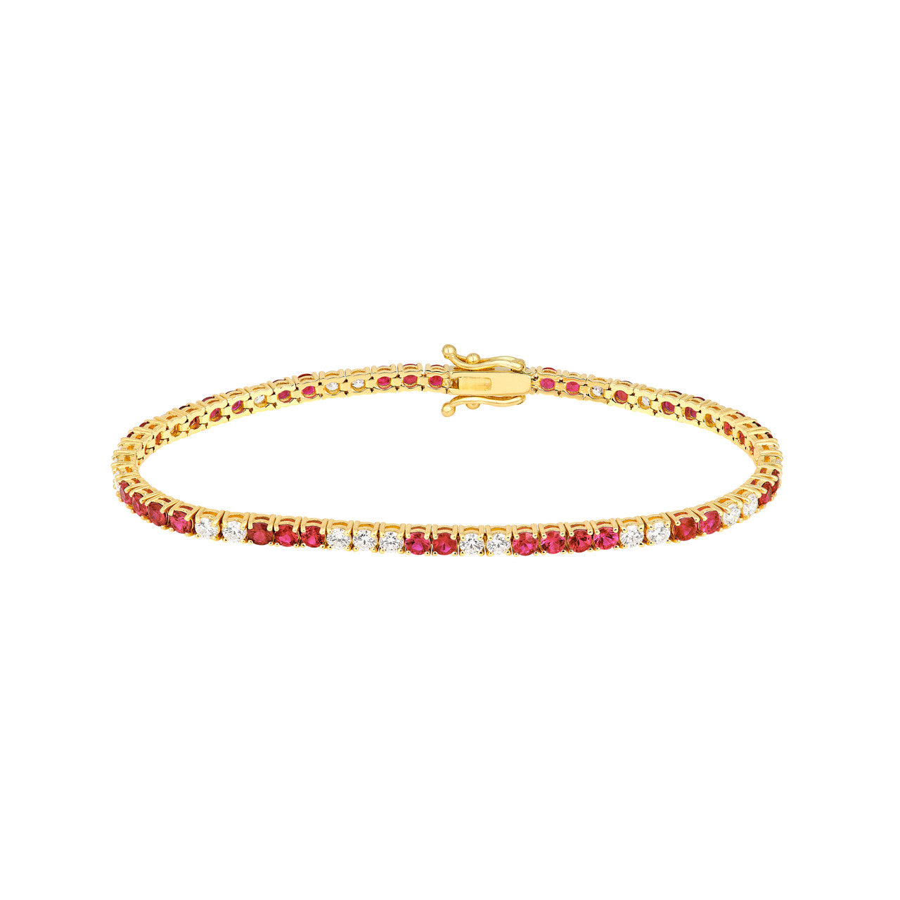 Diamond & Ruby Tennis Bracelet (1-7/8tcw)