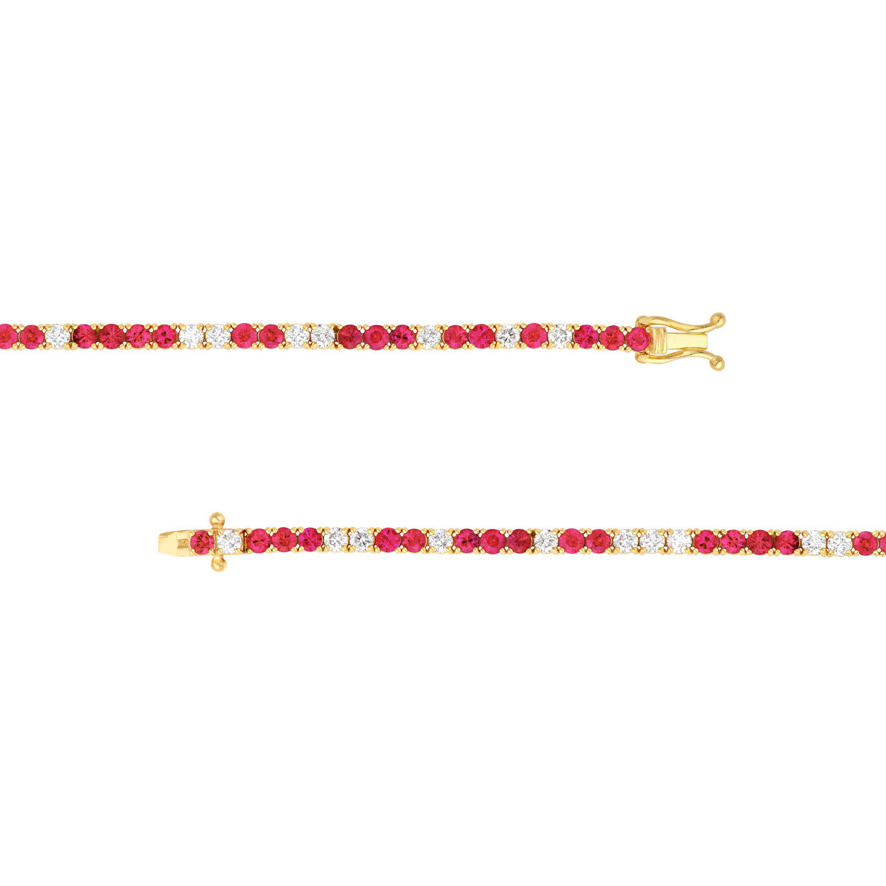 Diamond & Ruby Tennis Bracelet (1-7/8tcw)