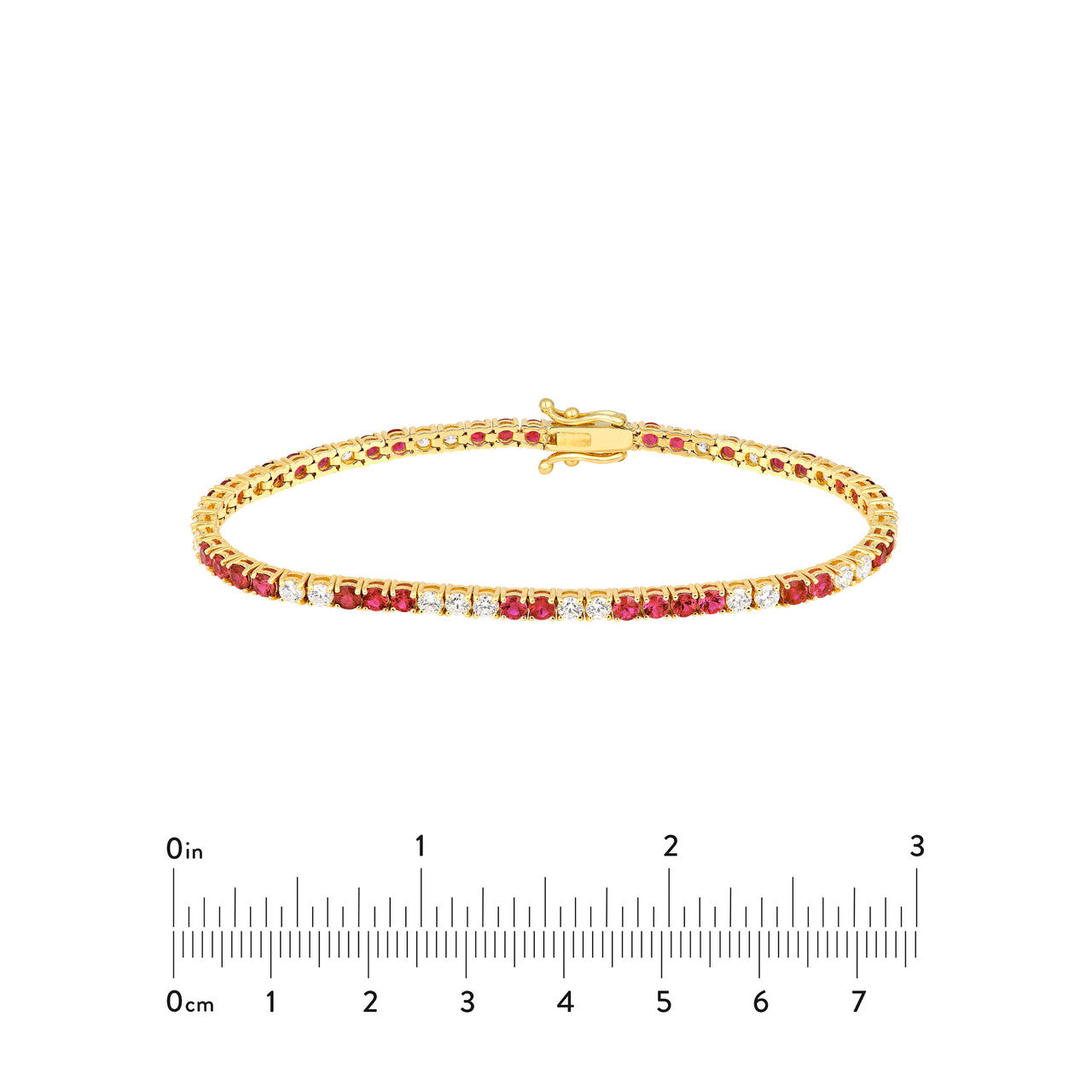 Diamond & Ruby Tennis Bracelet (1-7/8tcw)