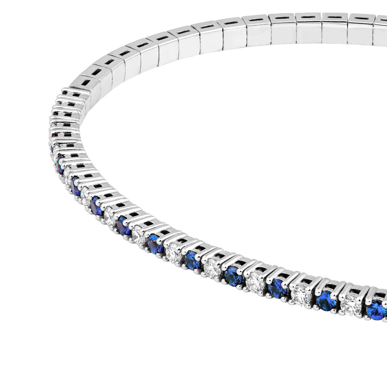 Sapphire & Diamond Flexi Tennis Bangle (3/4tcw)