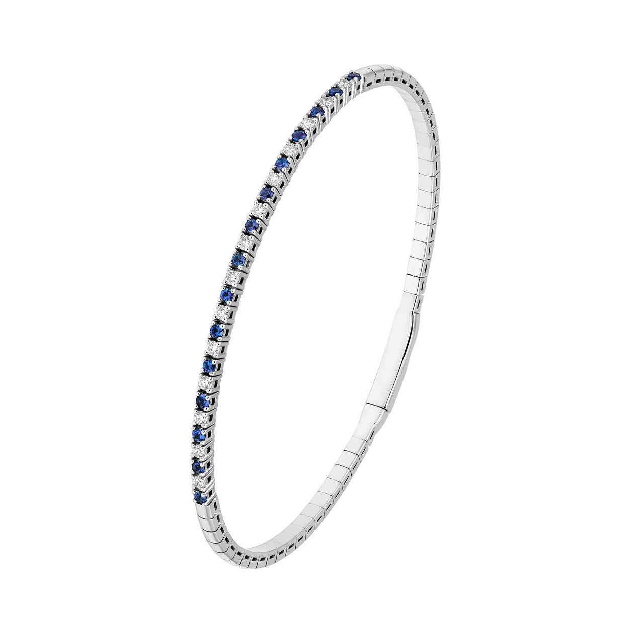 Sapphire & Diamond Flexi Tennis Bangle (3/4tcw)