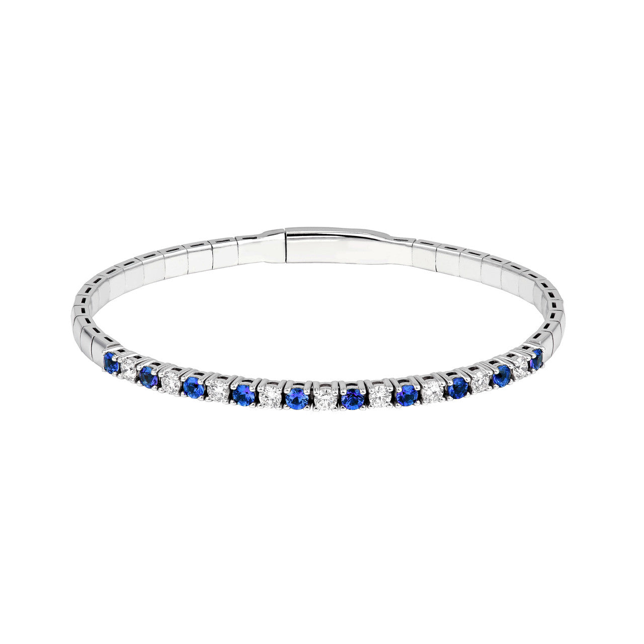 Sapphire & Diamond Flexi Tennis Bangle (1-3/4tcw)