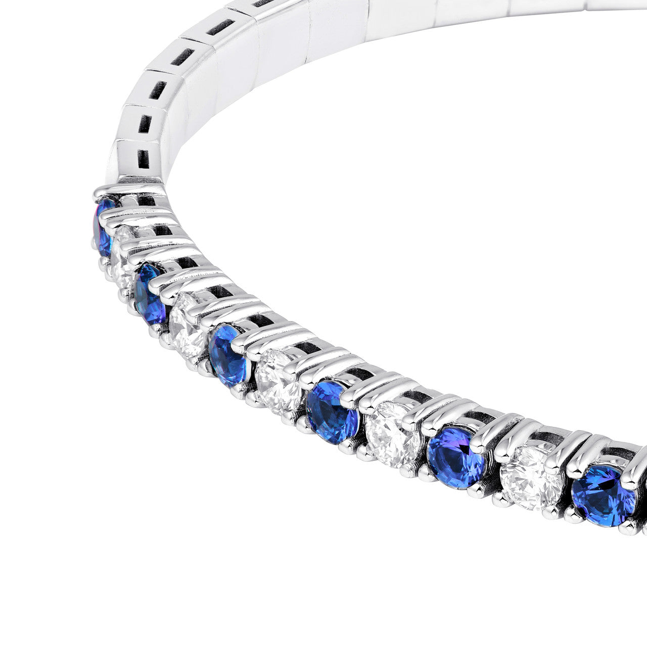 Sapphire & Diamond Flexi Tennis Bangle (1-3/4tcw)