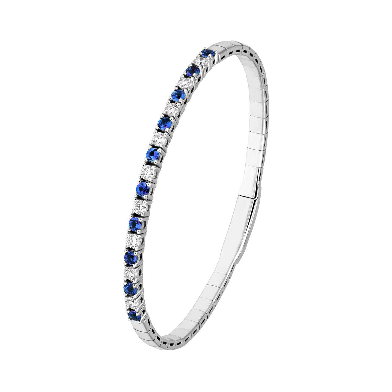 Sapphire & Diamond Flexi Tennis Bangle (1-3/4tcw)