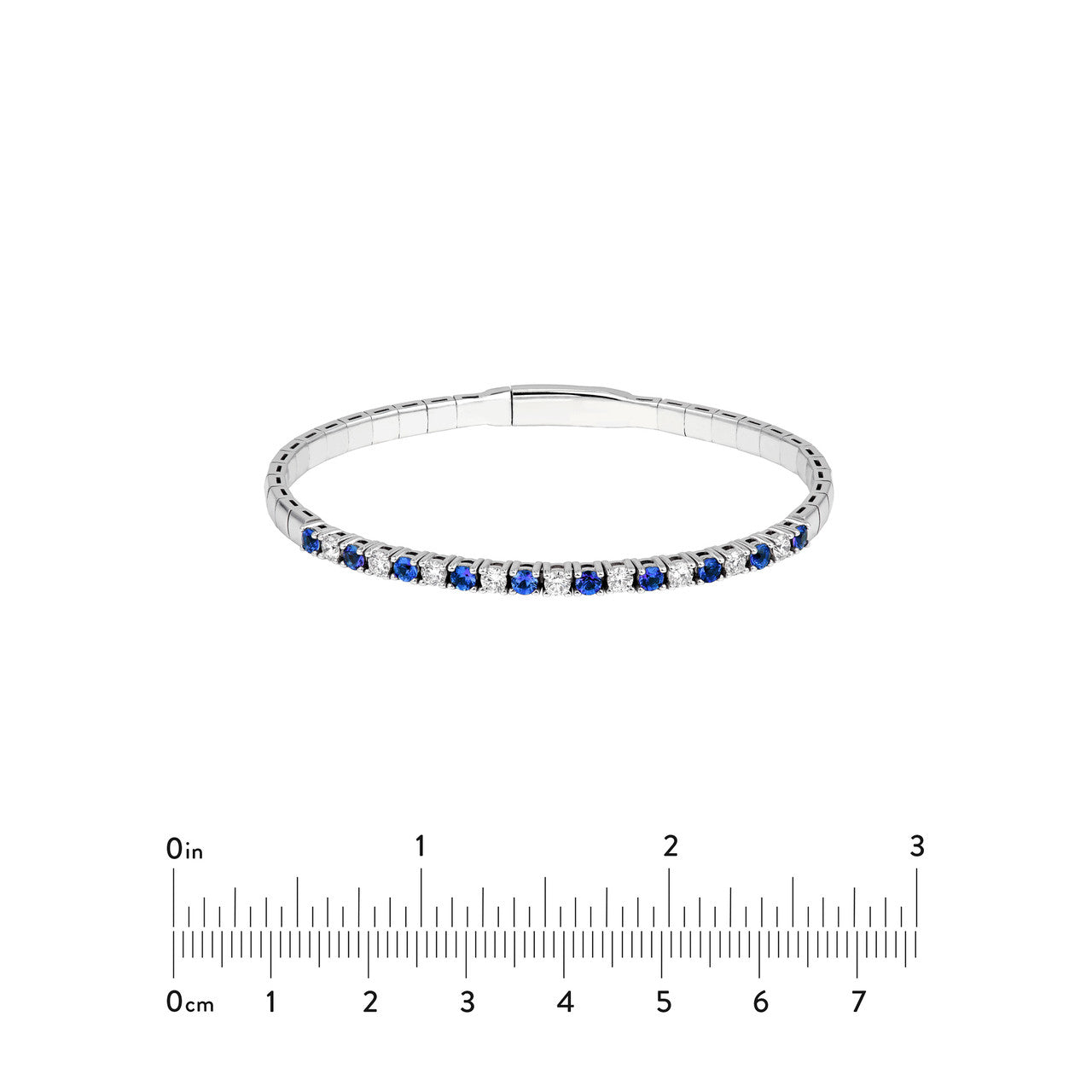 Sapphire & Diamond Flexi Tennis Bangle (1-3/4tcw)