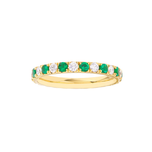 Emerald & Diamond Eternity Band (1/2tcw)