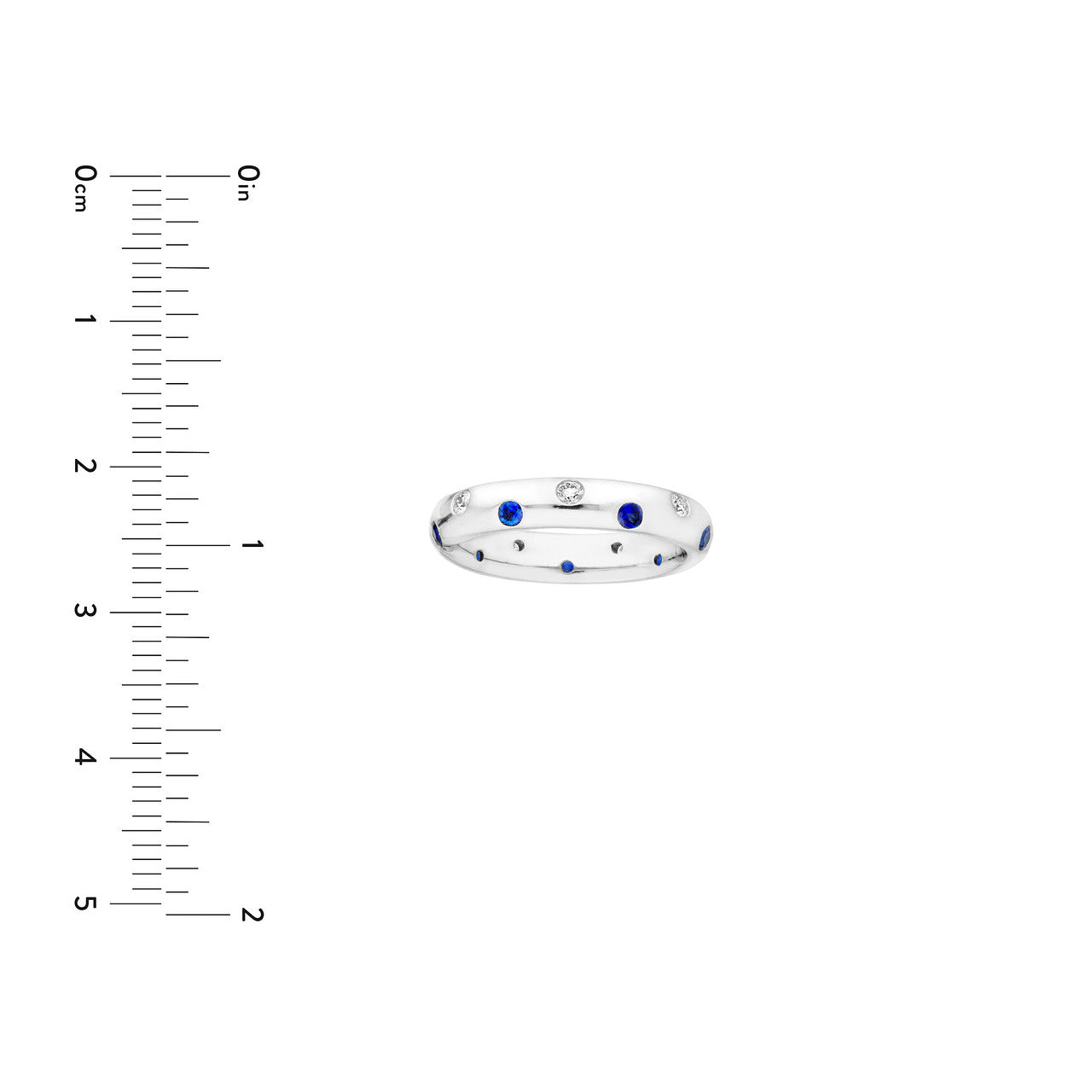 Staggered Sapphire & Diamond Ring