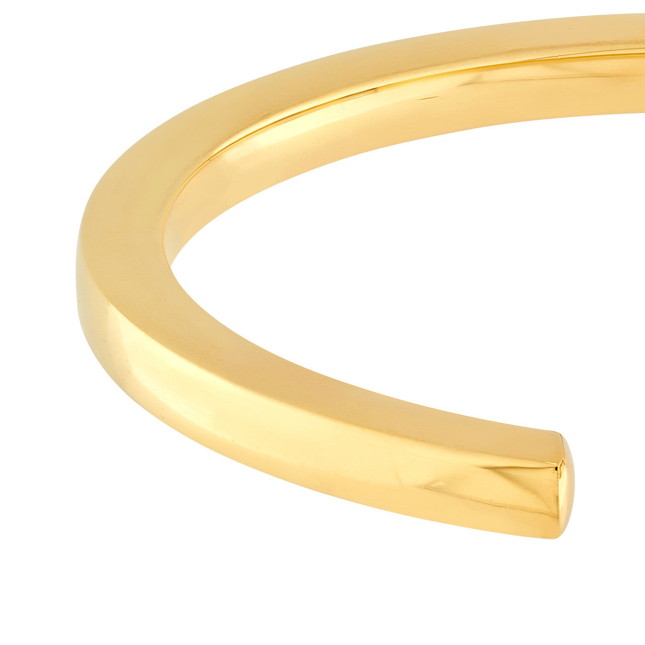 Polished Squared Tube Cuff Bangle