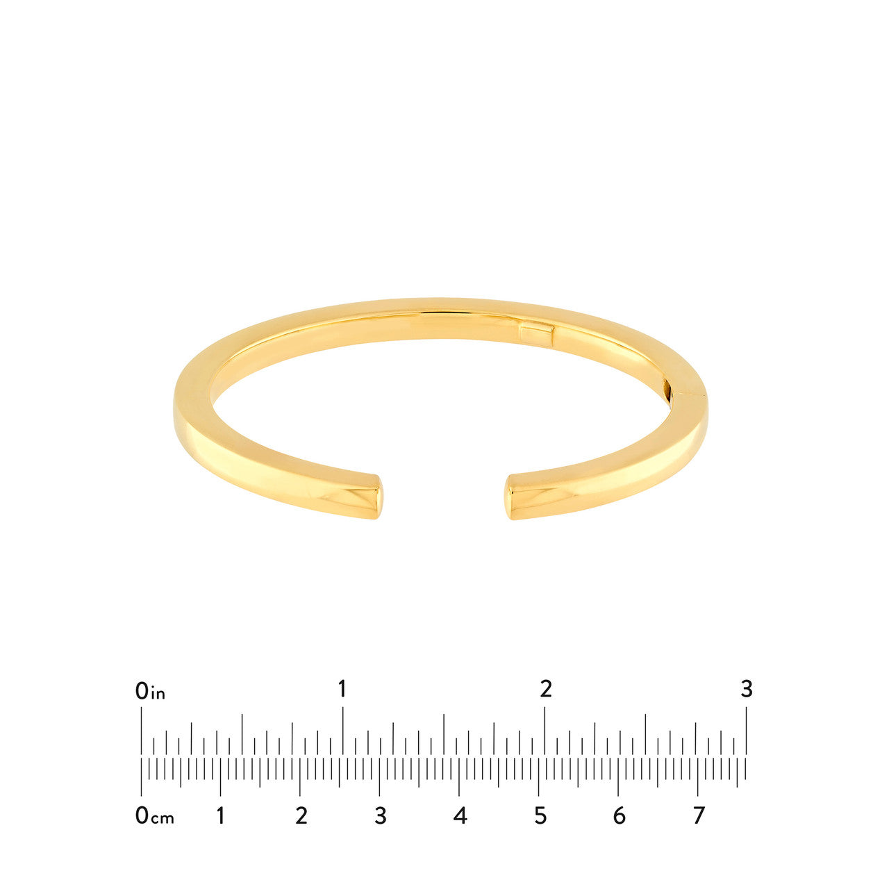 Polished Squared Tube Cuff Bangle