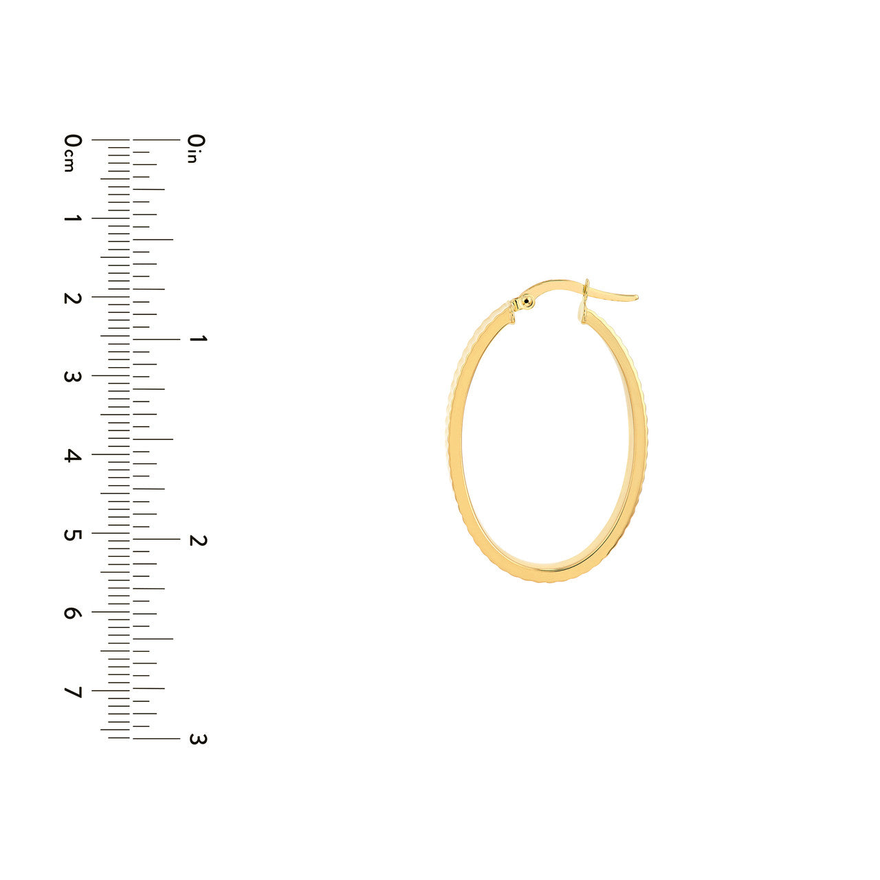 D/C Ridged Rectangle Tube Hoop Earrings