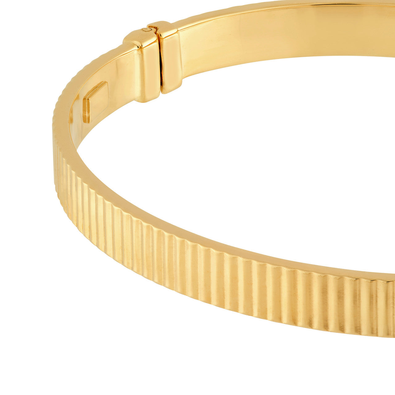 D/C Ridged Rectangle Tube Bangle Bracelet