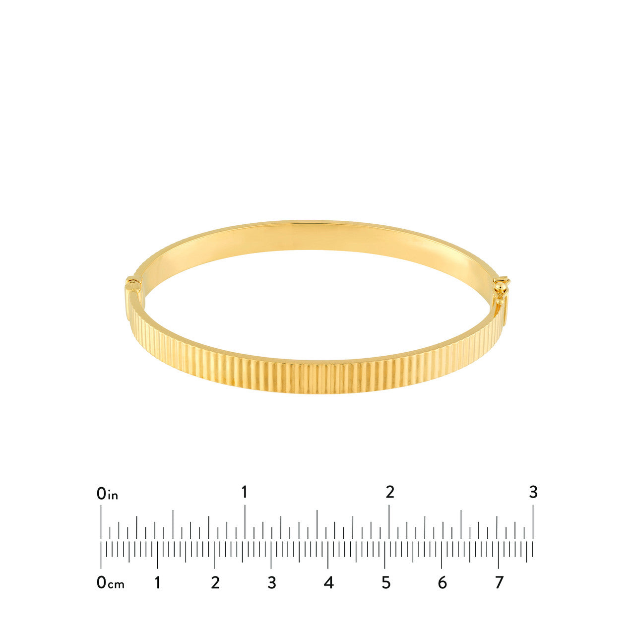 D/C Ridged Rectangle Tube Bangle Bracelet