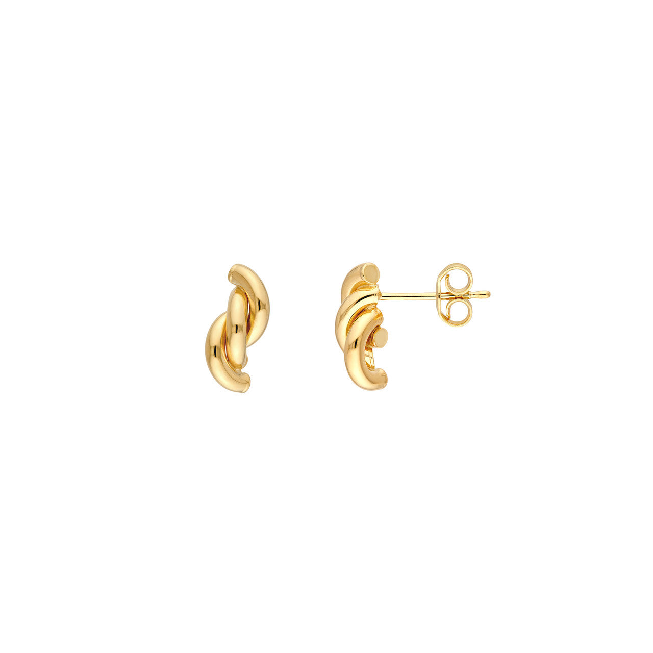 Twist Tube Polished Stud Earrings