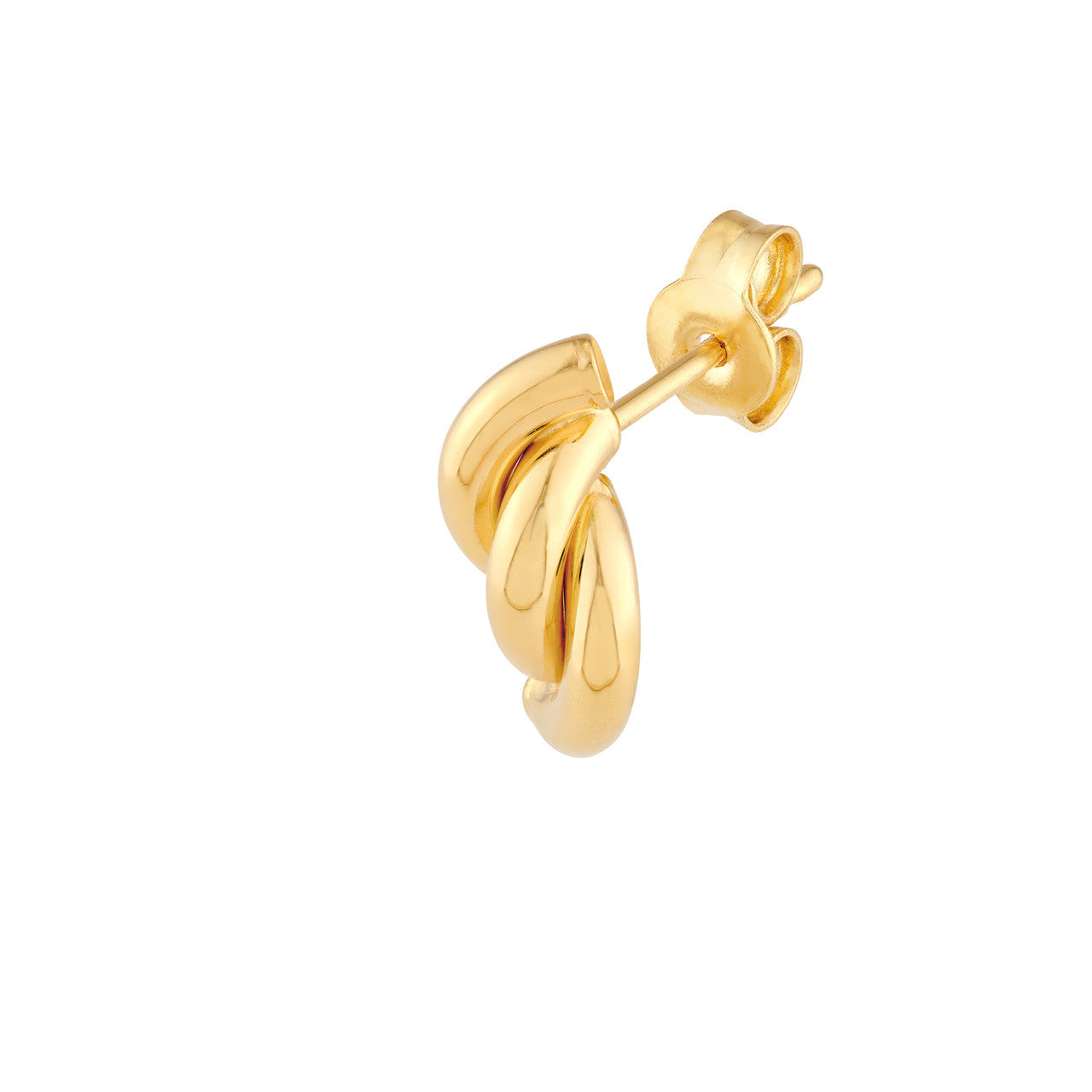 Twist Tube Polished Stud Earrings