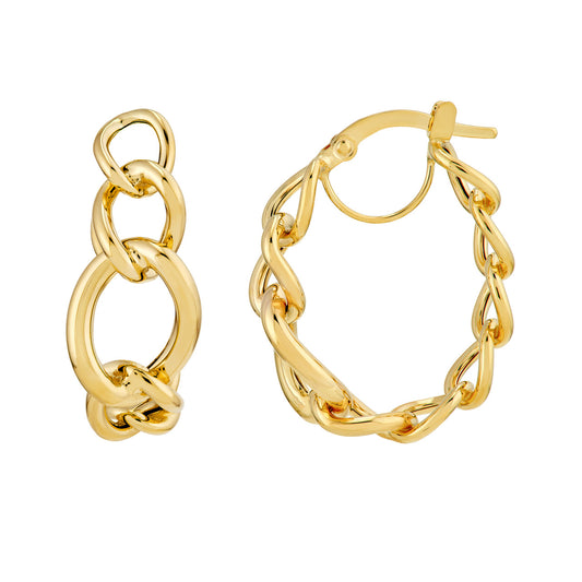 Tube Link Hoop Earrings