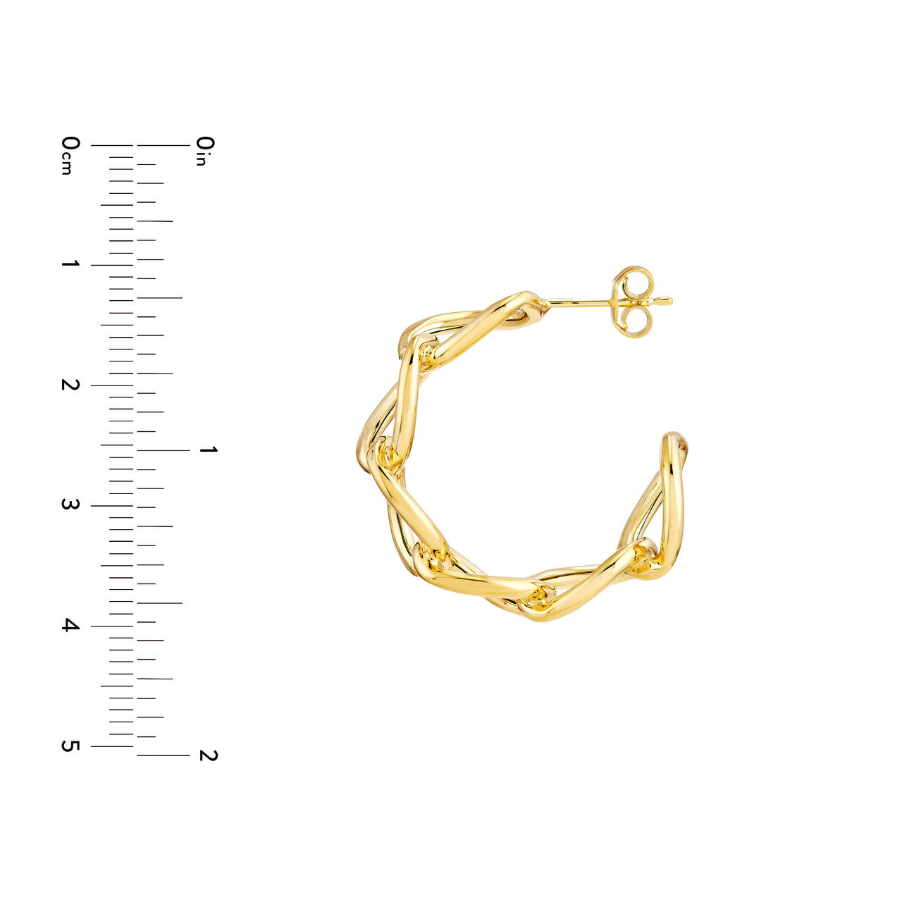 20mm Round Link Open Hoop Earrings