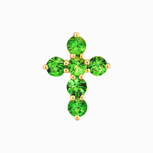 Tsavorite Stone Cross Pendent