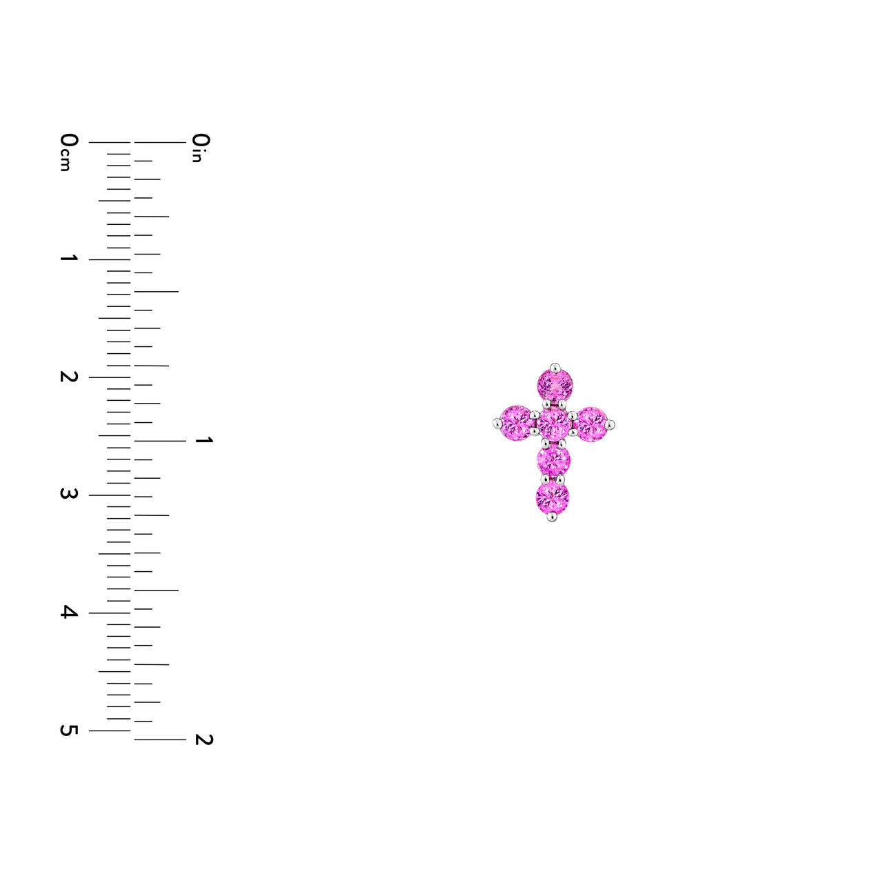 Pink Sapphire Stone Cross Pendent