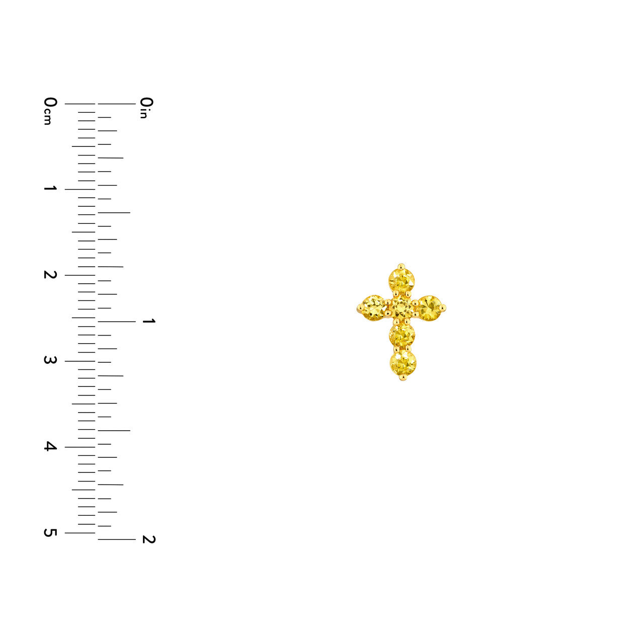 Yellow Sapphire Stone Cross Pendent