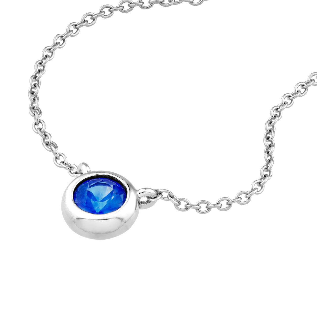 4mm Sapphire Stone Bezel Necklace