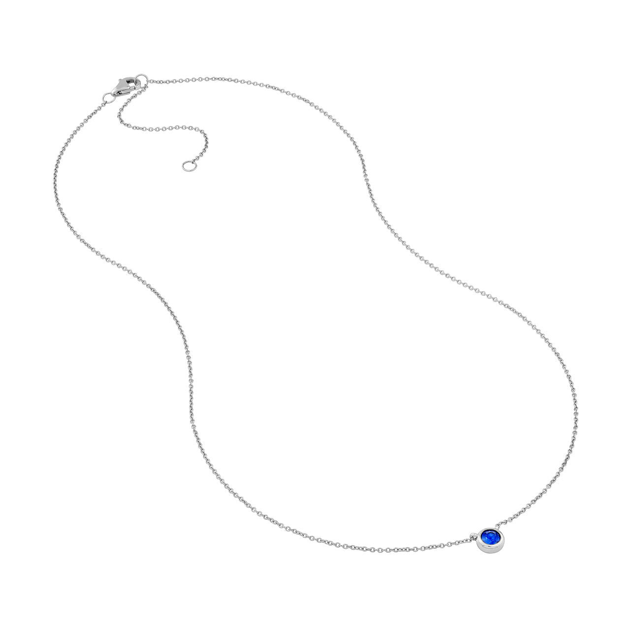 4mm Sapphire Stone Bezel Necklace