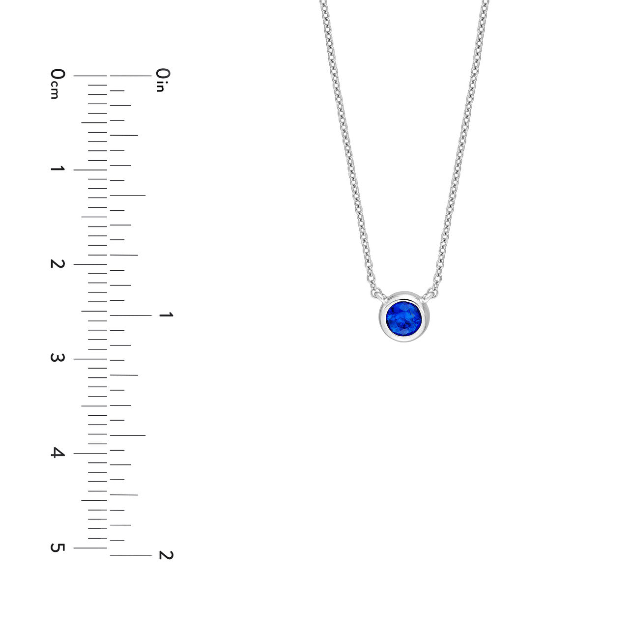 4mm Sapphire Stone Bezel Necklace