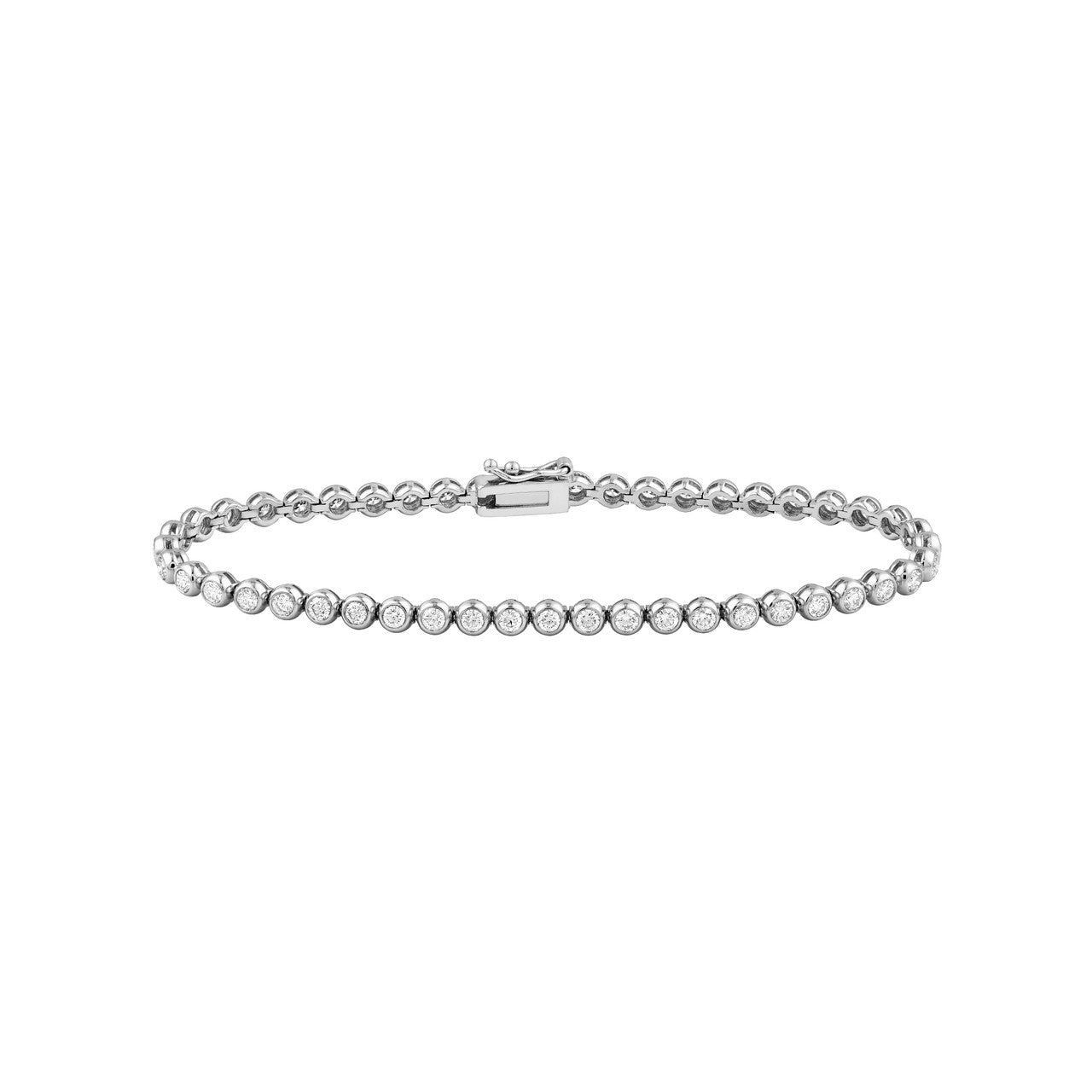 Bezel Set Diamond Tennis Bracelet (2-1/4tcw)