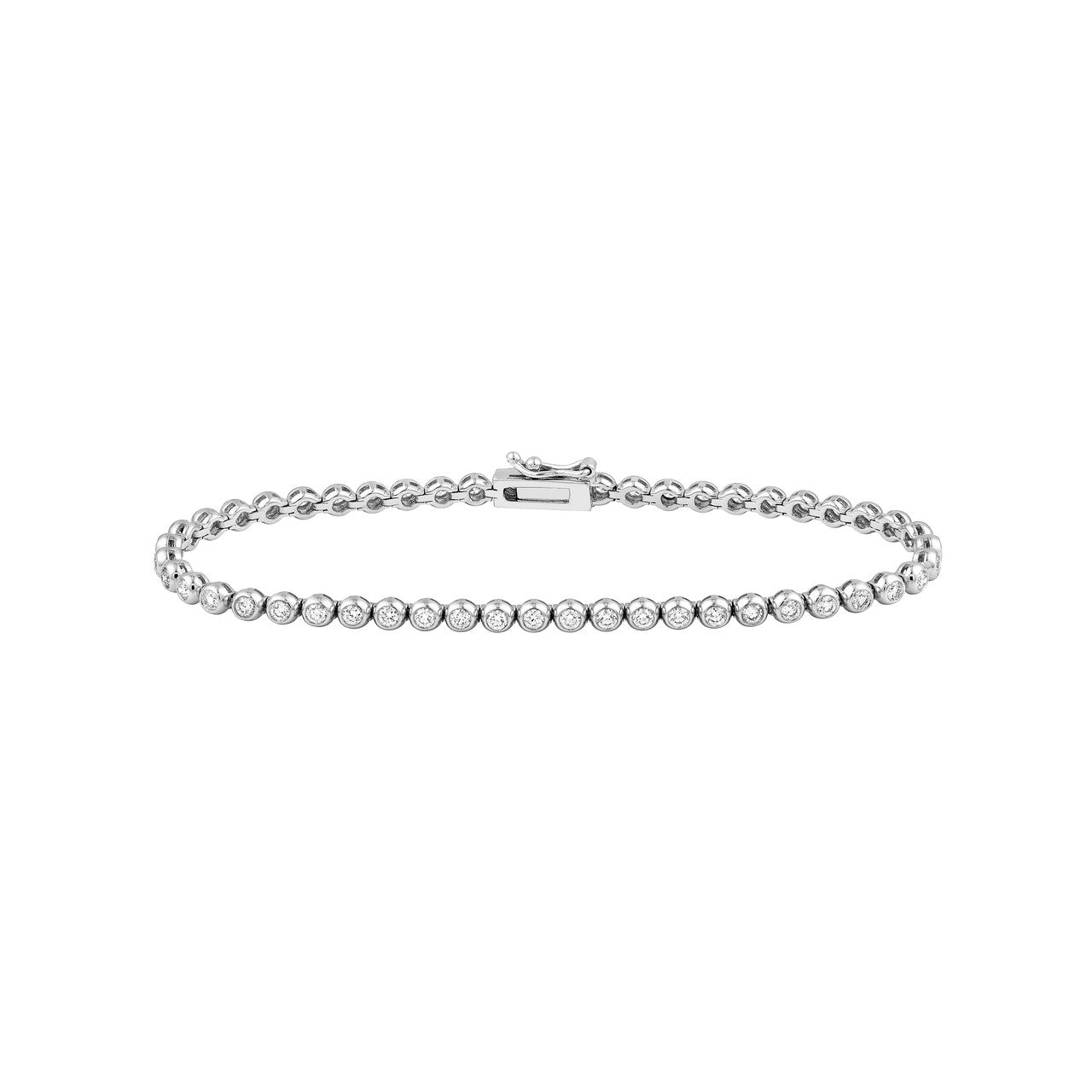 Bezel Set Diamond Tennis Bracelet (1-5/8tcw)