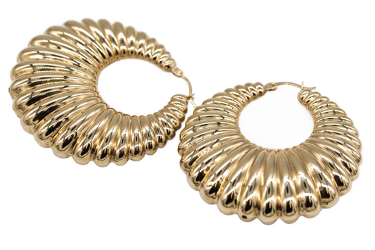 Earrings hoop style 10k italian gold. 