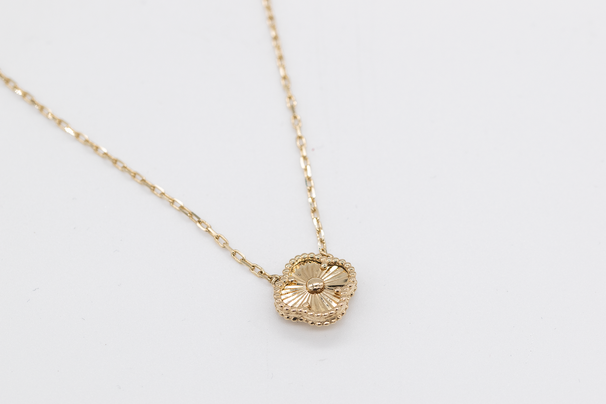 Collar flower pendant 14k italian gold