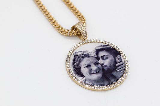 Personalized chain with picture 10k Gold