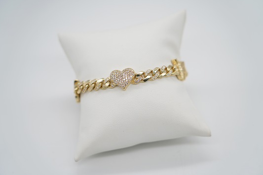 Bracelet with butterfly and heart 14K Gold with zirconia Bracelet with butterfly and heart 14K Gold with zirconia 