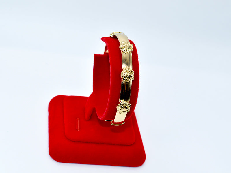 Bracelet medusa design 14k Italian gold. 