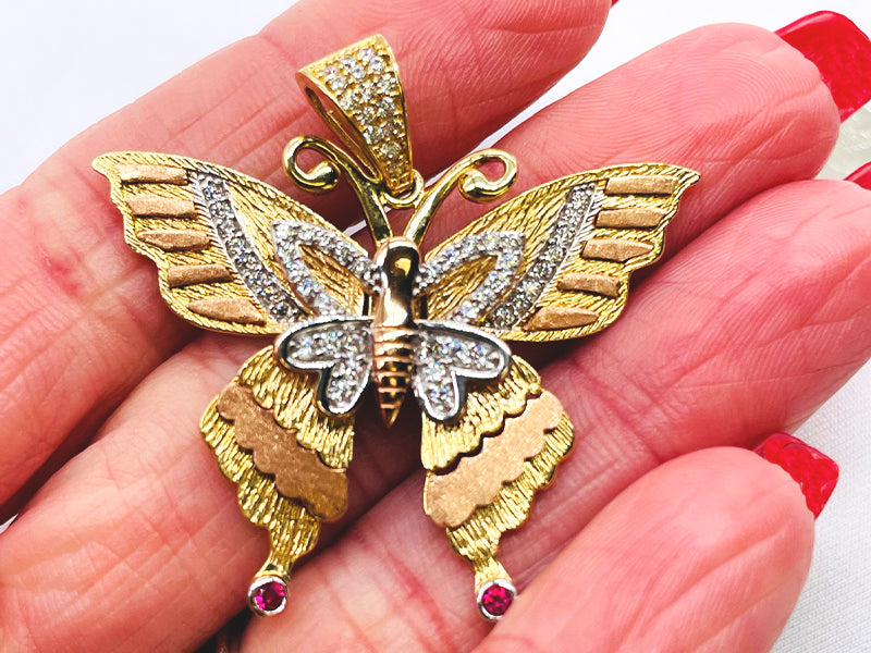14K Colorful Butterfly Charms 8.73gr