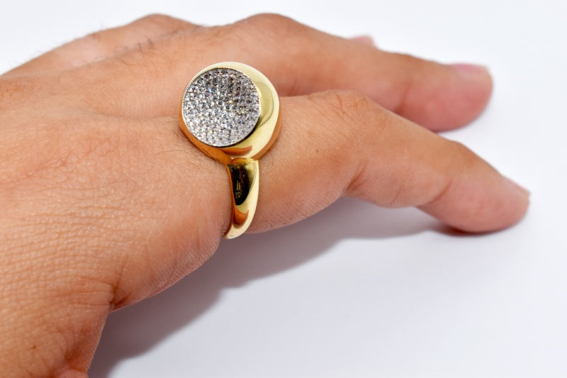 Ball Ring With Design In The Middle 14KT 4.3