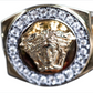Ring Medusa with diamond 10K Italian Gold 