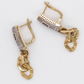 Monaco gold 10k earrings with zirconia. Aretes marca monaco de oro 10k con zirconia