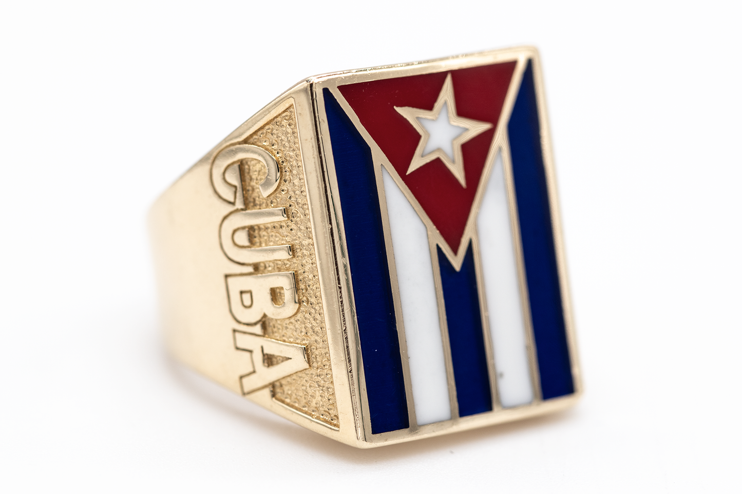 10K Cuba Flag Ring 13.33 grams