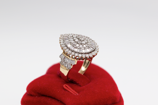Engagement ring 10K Italian Gold Almond shape