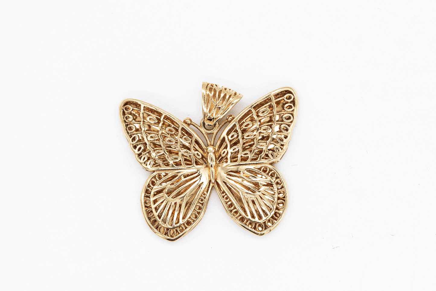 Butterfly Pendant From Behind 14KT 3.46