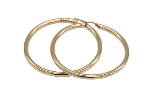 Earring hoops medium size 10k Italian Gold. 
