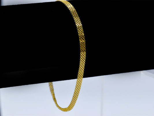 Bracelet fine crushed handle 10k Italian Gold. 