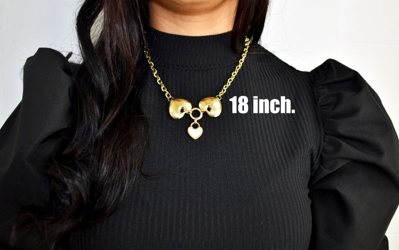 14KT Pearl Heart Necklace 16.6 gr