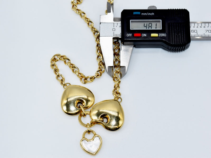 14KT Pearl Heart Necklace 16.6 gr