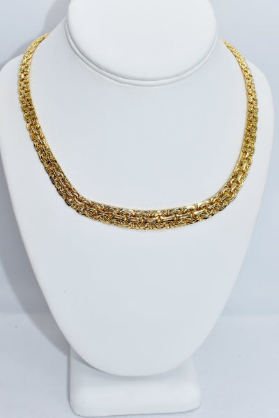 14K Gold Braid Choker Necklace 21.72 g