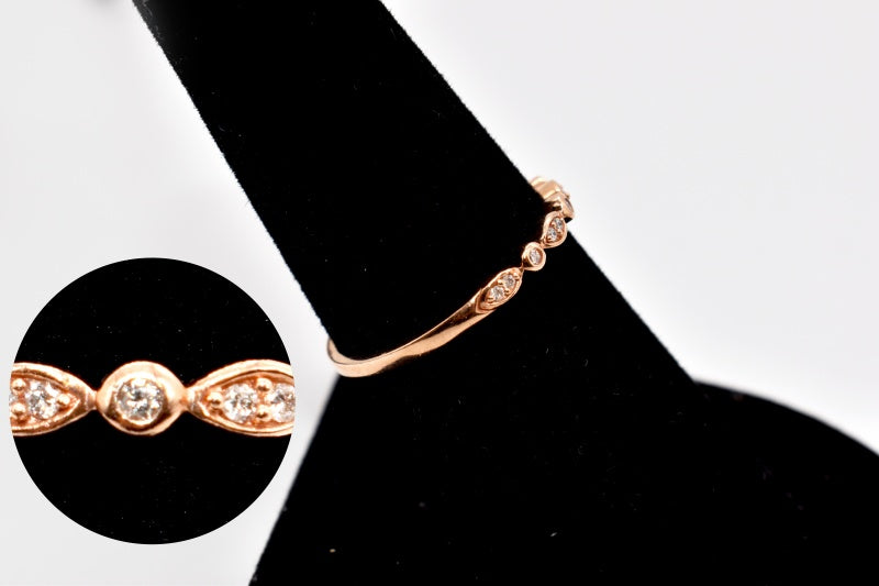 14K Pink Gold with Diamonds 1.40gr